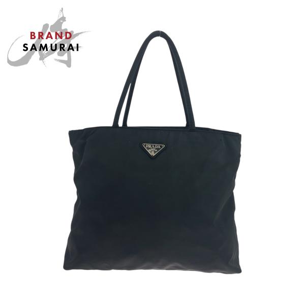 みっちゃん 三角プレート ブラック ナイロン テスート ラウンドファスナー PRADA 美品 プラダ テスート 三角ロゴプレート ブラック 黒 シルバー