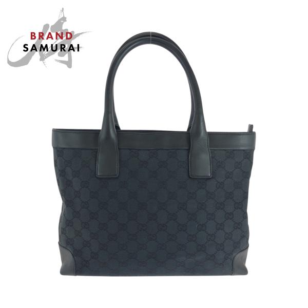 GUCCI グッチ ブラック 黒 シルバー金具 GGキャンバス 002 1119 トート