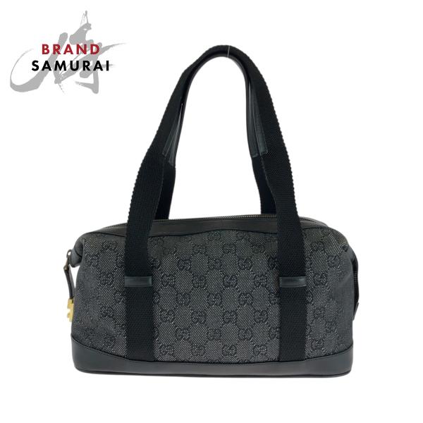 GUCCI 美品 グッチ ブラック 黒 ゴールド金具 GGキャンバス