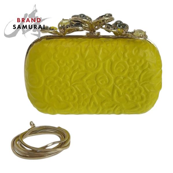 美品 NINA RICCI ニナリッチ イエロー ゴールド金具 レザー 斜め掛け  