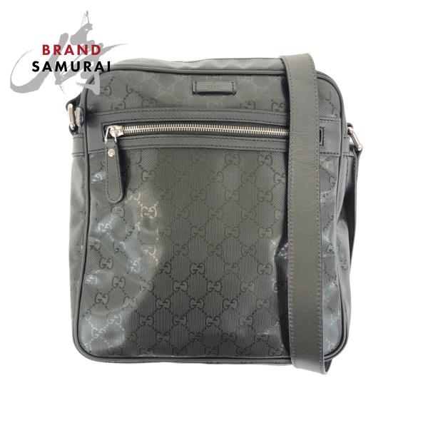 美品 GUCCI グッチ GGインプリメ カーキ  シルバー金具 レザー /PVC 201448 ショルダーバッグ  メンズ 503518 【中古】 GUCCI（グッチ） 美品 GGインプリメ カーキ シルバー金具 レザー/PVC