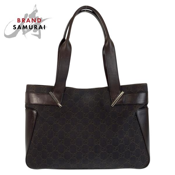 GUCCI（グッチ） 美品 ブラウン GGキャンバス/レザー 73983 トート