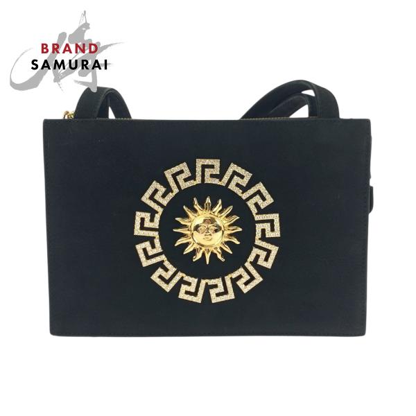 美品✨ヴェルサーチ ビジネスバッグ サンバースト ゴールド金具 黒 美品✨ヴェルサーチ ビジネスバッグ サンバースト ゴールド金具