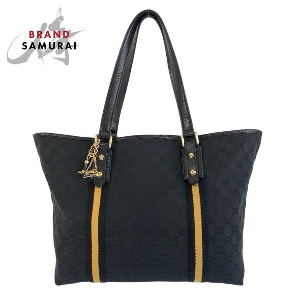 GUCCI グッチ シェリーライン ブラック 黒 ゴールド金具 GG