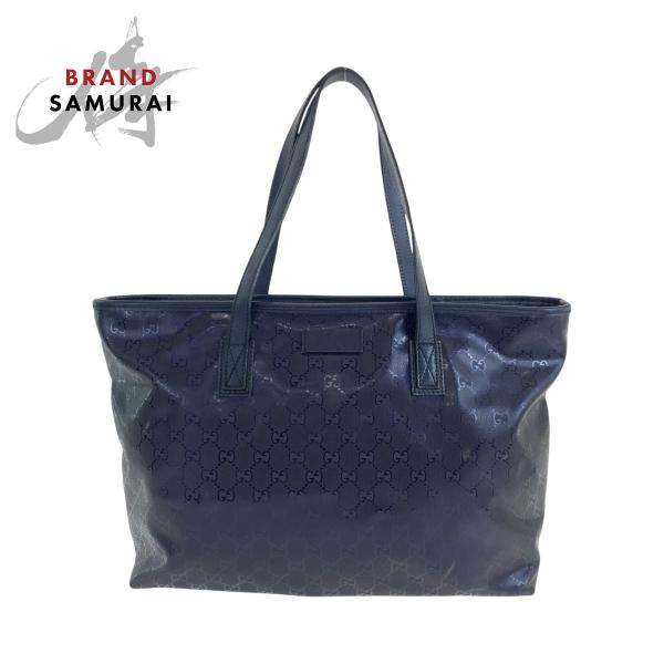 GUCCI 美品 グッチ インプリメ パープル シルバー金具 PVC 21137