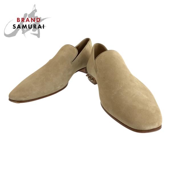 Christian Louboutin スタッズ付きローファー新品未使用品 クリスチャンルブタン ローファー スタッズ タッセル 黄✖️緑26cm