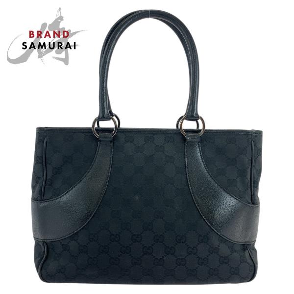 GUCCI グッチ ブラック 黒 シルバー金具 GGキャンバス/レザー
