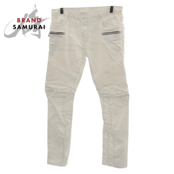 BALMAIN（バルマン） 美品 サイズ33 ホワイト シルバー金具 コットン