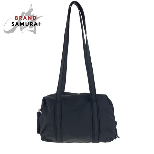 PRADA プラダ テスート ロゴ ブラック 黒 シルバー金具 ナイロン  