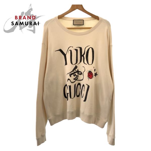 GUCCI グッチ 21AW 日本限定 ヒグチユウココラボ サイズM 男女兼用 アイボリー ブラック コットン 626990 XJDTI トレーナー スウェット メンズ 504721 【中古】 GUCCI（グッチ） 21AW 日本限定 ヒグチユウココラボ サイズM 男女兼用