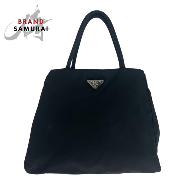 PRADA（プラダ） テスート 三角ロゴプレート ブラック 黒 シルバー金具
