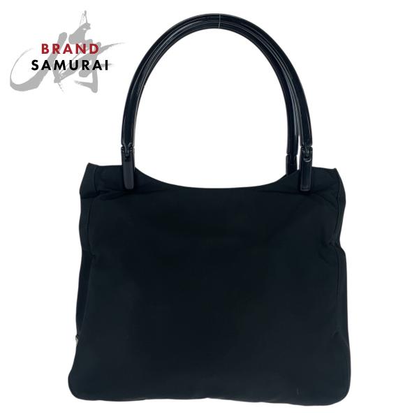 PRADA 美品 プラダ テスート 三角ロゴプレート ブラック 黒