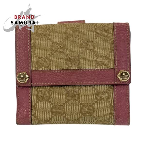 GUCCI グッチ ベージュ ピンク ゴールド金具 GGキャンバス