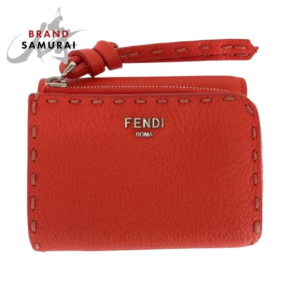 FENDI（フェンディ） 美品 ピーカブー マイクロ レッド シルバー金具