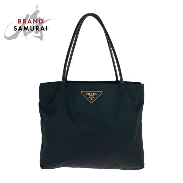 ✨Gカード付き極美品✨プラダ　ショルダーバッグ　三角プレート　ブラック　ナイロン PRADA】プラダ ショルダーバッグ ナイロン レディース 黒