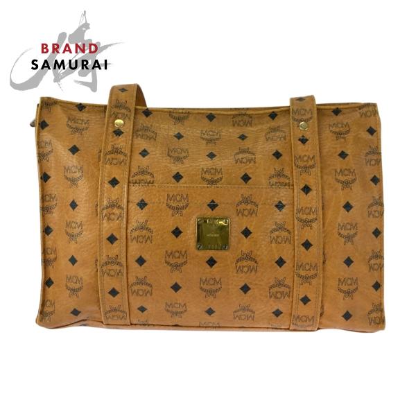 MCM エム シー ヴィセトス キャメル ゴールド金具 レザー トート