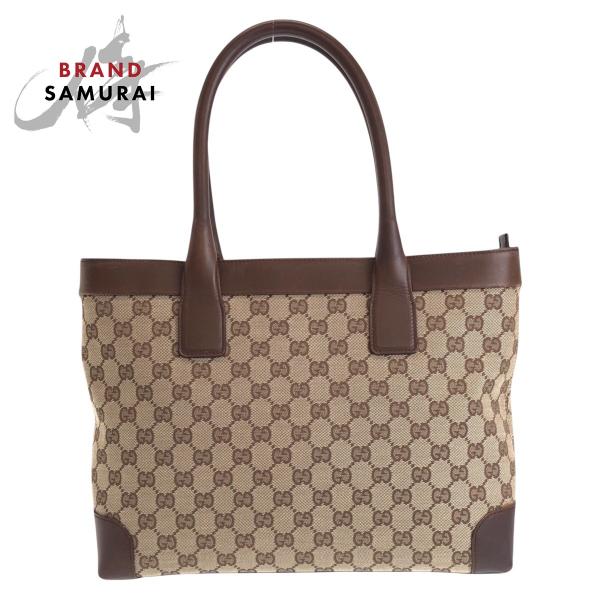 GUCCI（グッチ） 美品 ブラウン ベージュ GGキャンバス/レザー 33890