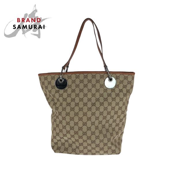 GUCCI（グッチ） 美品 ブラウン シルバー金具 GGキャンバス 120836