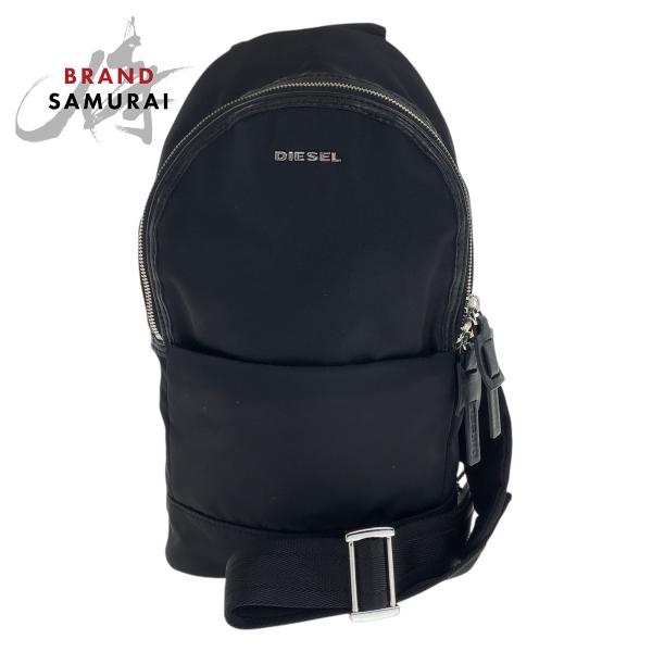 美品 ディーゼル ショルダーバッグ ボディバッグ デカロゴ ナイロン ブラック 美品 ディーゼル ショルダーバッグ ボディバッグ デカロゴ ナイロン