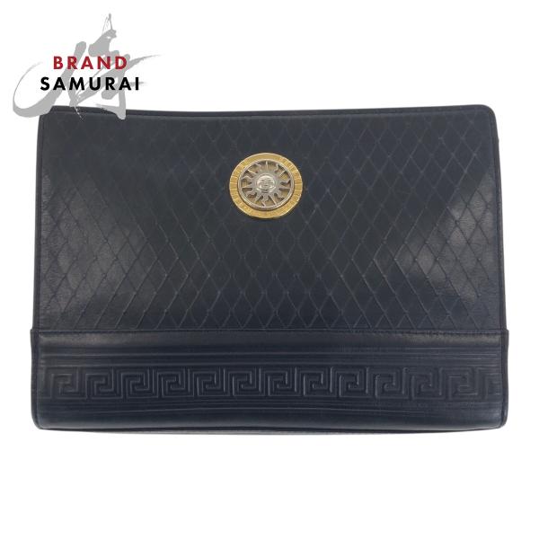 美品 VERSACE ヴェルサーチ サンバースト ブラック 黒 ゴールド金具