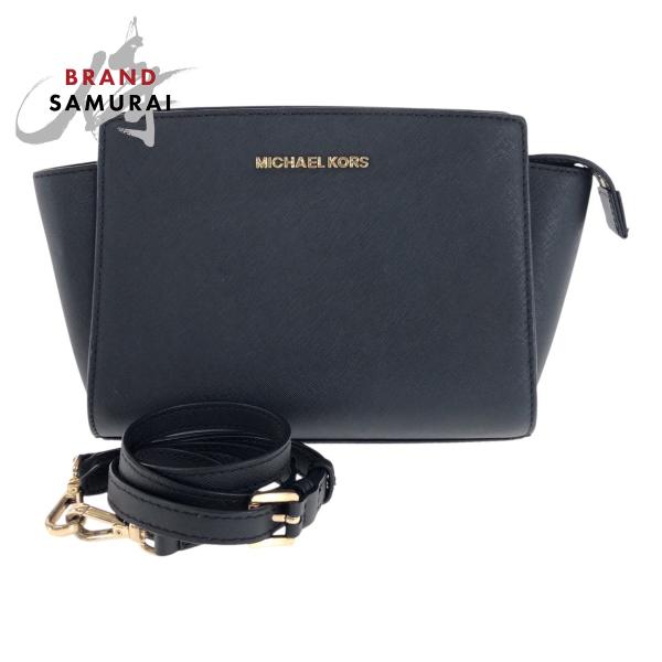 美品 Michael Kors マイケルコース ブラック 黒 ゴールド金具 レザー 30T3GLMM2L ショルダーバッグ レディース 506851 【中古】 MICHAEL KORS（マイケルコース） 美品 ブラック 黒 ゴールド金具