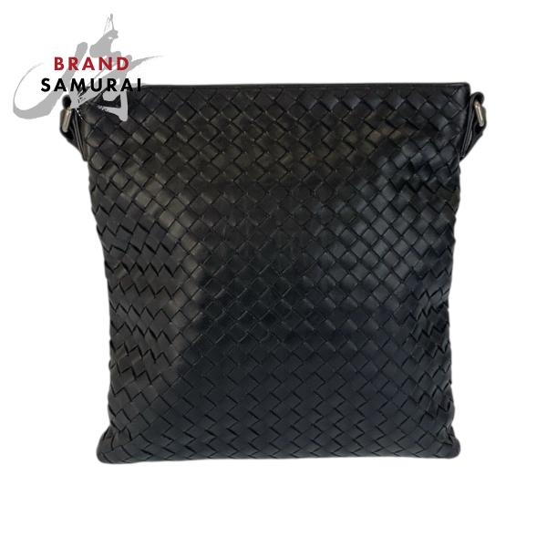 【極美品✨】ボッテガヴェネタ ショルダーバッグ ポシェット イントレチャート 黒 美品 BOTTEGAVENETA ボッテガヴェネタ イントレチャート ブラック 黒