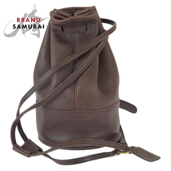 COACH コーチ ヴィンテージ オールドコーチ ブラウン ゴールド金具 レザー 9984 ショルダーバッグ 巾着 男女兼用 レディース 600898 【中古】 COACH（コーチ） ヴィンテージ オールドコーチ ブラウン ゴールド金具