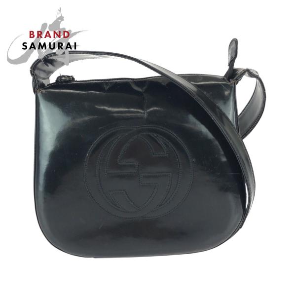 GUCCI（グッチ） インターロッキング ブラック 黒 エナメル 007 2046