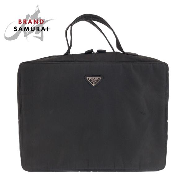 PRADA（プラダ） テスート 三角ロゴプレート ブラック 黒 シルバー金具