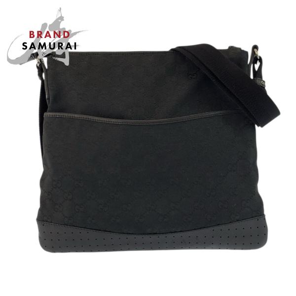 GUCCI �O�b�` �u���b�N �� �V���o�[���� GG�L�����o�X/���U�[ 145857 �V�����_�[�o�b�O �|�V�F�b�g ���f�B�[�X 601378 ���i�摜