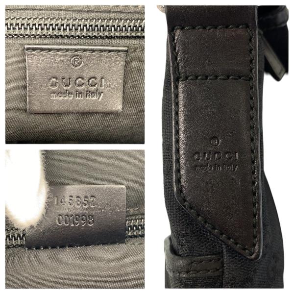 GUCCI �O�b�` �u���b�N �� �V���o�[���� GG�L�����o�X/���U�[ 145857 �V�����_�[�o�b�O �|�V�F�b�g ���f�B�[�X 601378 ���i�摜2