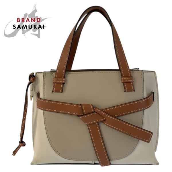 LOEWE ���G�x �Q�[�g�g�b�v�n���h�� �x�[�W�� �u���E�� �S�[���h���� ���U�[ �n���h�o�b�O ���f�B�[�X 601414 ���i�摜