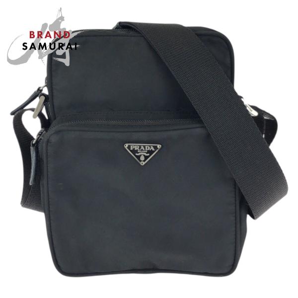 PRADA（プラダ） テスート 三角ロゴプレート ブラック 黒 シルバー金具