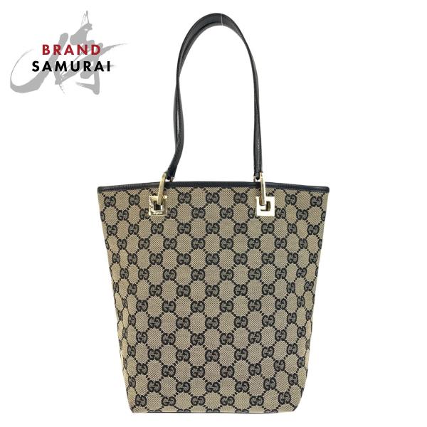 GUCCI（グッチ） 美品 ブラック 黒 ゴールド金具 GGキャンバス/レザー