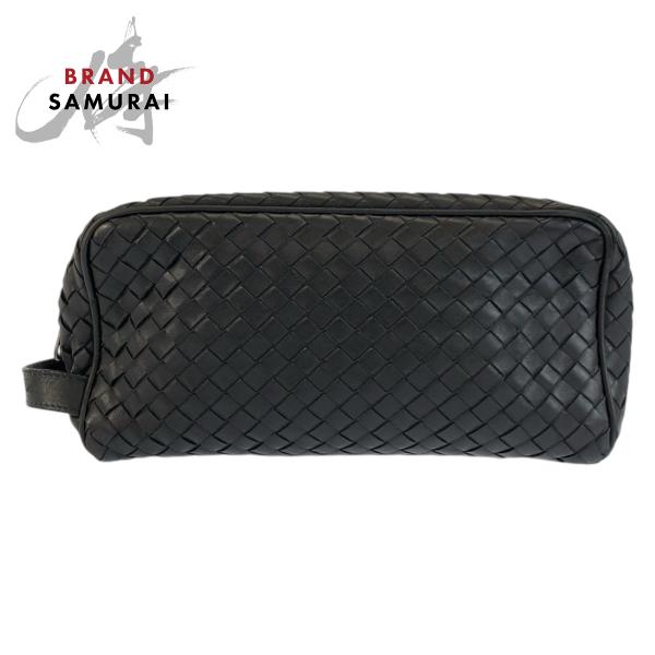 BOTTEGAVENETA �{�b�e�K���F�l�^ �C���g���`���[�g �u���b�N �� ���U�[ V4651 �N���b�`�o�b�O �Z�J���h�o�b�O �����Y 602405 ���i�摜