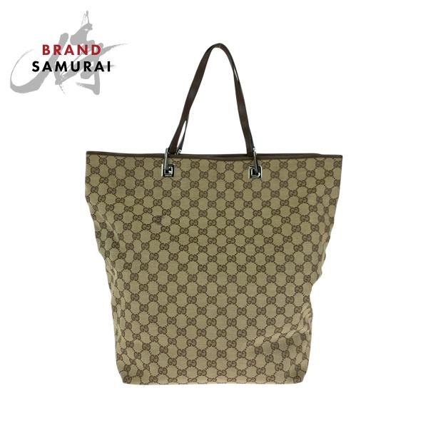 GUCCI（グッチ） 美品 ベージュ ブラウン シルバー金具 GGキャンバス