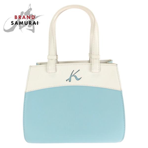 Kitamura（キタムラ） 美品 ライトブルー ホワイト ゴールド金具