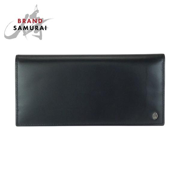 美品 CARTIER カルティエ パシャ ドゥ カルティエ ブラック 黒 シルバー金具 レザー 長財布 ロングウォレット メンズ 602904 【中古】 Cartier（カルティエ） 美品 パシャ ドゥ ブラック 黒 シルバー金具