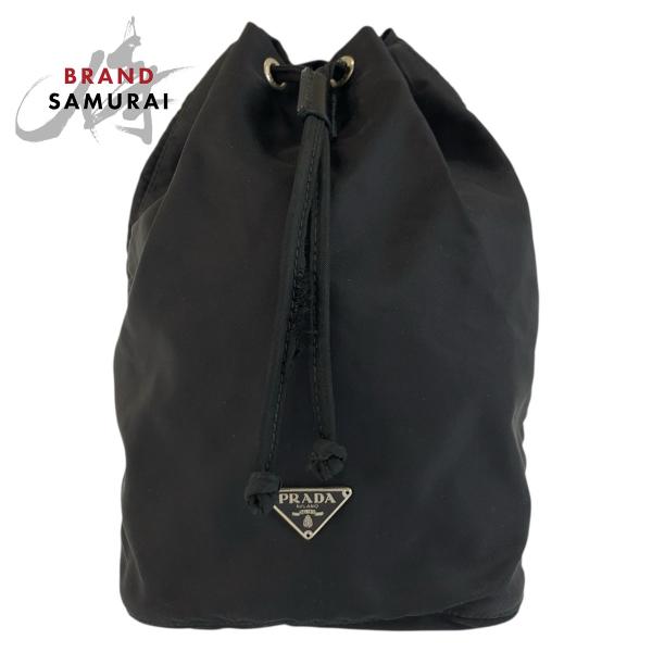 PRADA（プラダ） 美品 テスート 三角ロゴプレート ブラック 黒