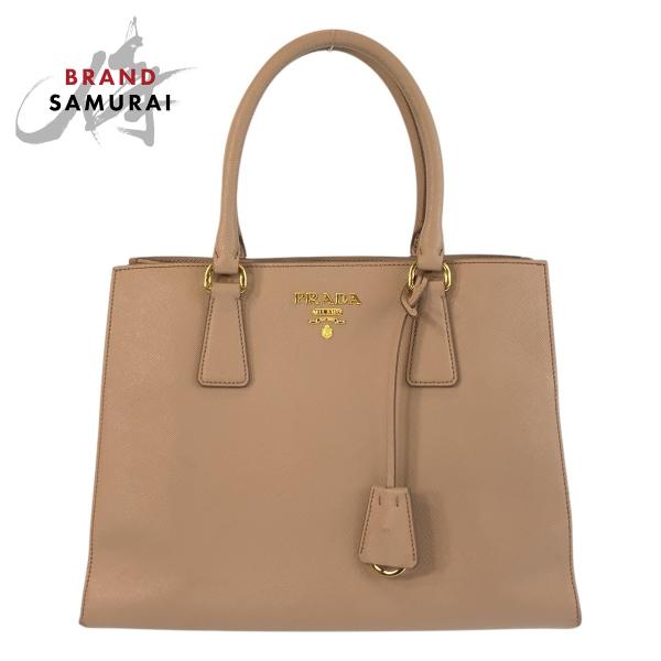 PRADA プラダ サフィアーノ ピンクベージュ ゴールド金具 レザー トートバッグ ハンドバッグ レディース 603024