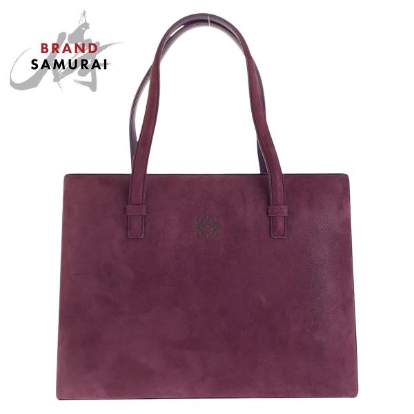 LOEWE（ロエベ） アナグラム パープル ゴールド スウェード/レザー
