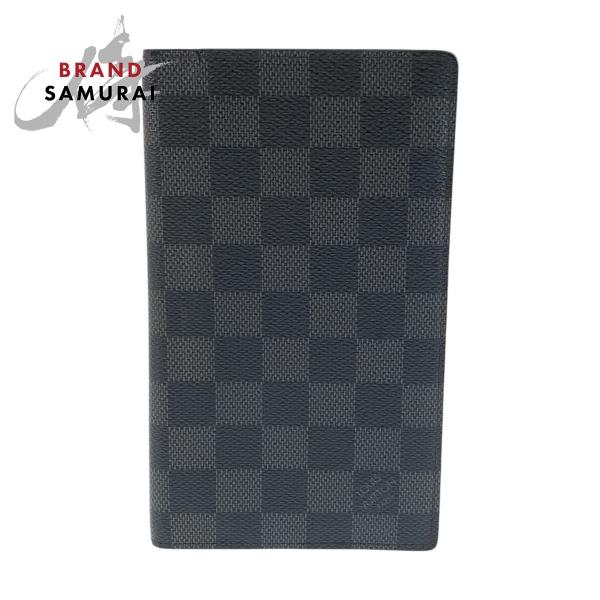 LOUIS VUITTON ルイヴィトン ダミエ グラフィット ポルトフォイユ ブラザ ブラック グレー シルバー金具 PVC N62665  長財布 ロングウォレット メンズ 603141 【中古】 LOUIS VUITTON（ルイ・ヴィトン） ダミエ グラフィット ポルトフォイユ