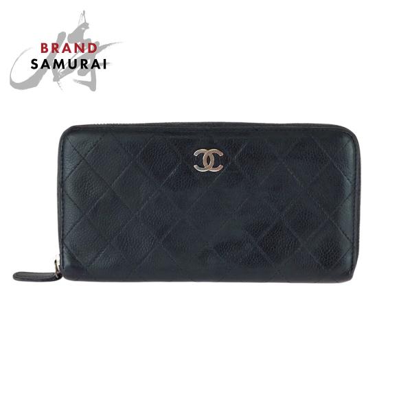 CHANEL（シャネル） ココマーク ブラック 黒 シルバー金具 キャビア