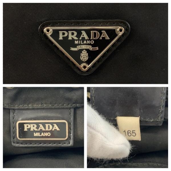 PRADA �v���_ �e�X�[�g �O�p���S�v���[�g �u���b�N �� �V���o�[���� �i�C���� �В��|�[�` ���f�B�[�X 603573 ���i�摜2