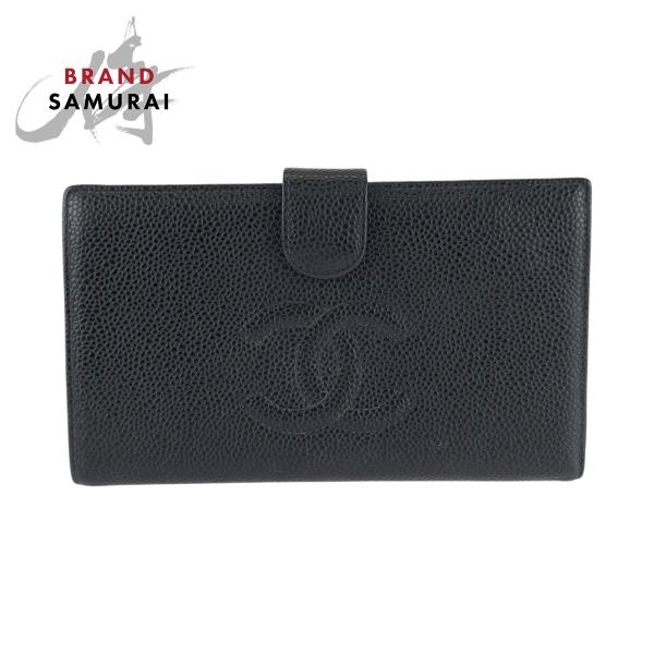CHANEL（シャネル） 美品 ココマーク がま口 ブラック 黒 ゴールド金具