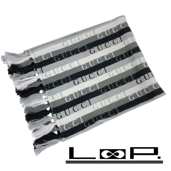 ■未使用■　グッチ マフラー ファッション コットン ウール 綿 羊毛 634166 箱 【13697】1 □未使用□ グッチ マフラー ファッション コットン ウール 綿 羊毛