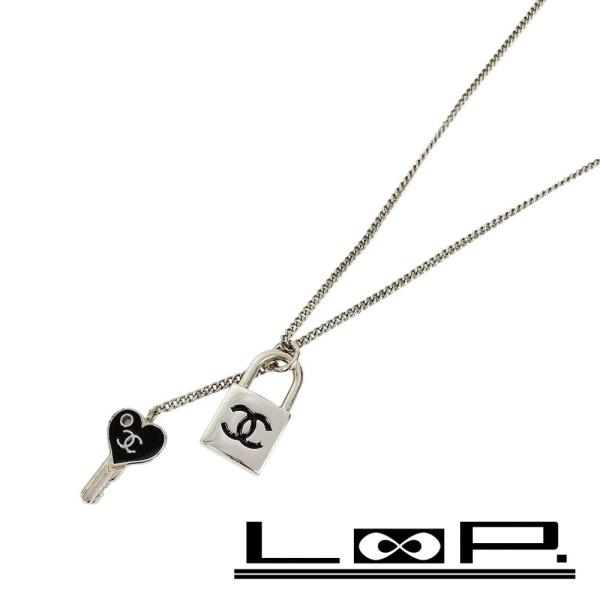 □美品□ シャネル カデナ 鍵 カギ ハート ネックレス アクセサリー SS