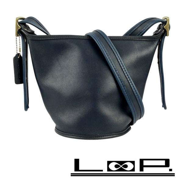 SALE!!!!■中古■ヴィンテージ■　コーチ オールドコーチ ダッフルサック バケツ ショルダー バッグ カーフ ネイビー 【263828】7 SALE!!!!□中古□ヴィンテージ□ コーチ オールドコーチ ダッフル