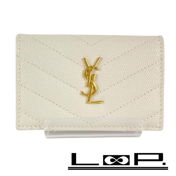 イブサンローラン　三つ折り財布YSL 三つ折り オリガミ タイニー □美品□ イブサンローラン オリガミ タイニー ウォレット 3つ折り