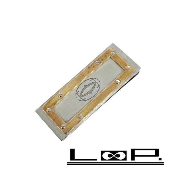 ■中古■　カルティエ サントス マネークリップ 財布 シルバー ゴールド SS GP 【318467】8 □中古□ カルティエ サントス マネークリップ 財布 シルバー ゴールド